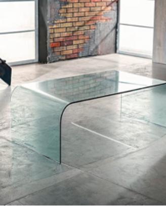 Tavolino in vetro curvo design Made in Italy