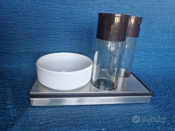 Set Olio aceto Sambonet Vetro/acciaio