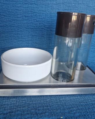 Set Olio aceto Sambonet Vetro/acciaio