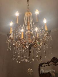 Lampadario vintage in cristallo