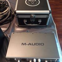 MICROFONO AKG + ASTA + SCHEDA FIREWIRE + CASSE
