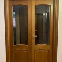 7 porte tamburate in legno effetto noce, complete