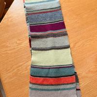 Sciarpa Vintage 100% Cashmere a Righe Multicolor