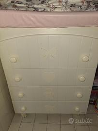 Cassettiera con fasciatoio bambini