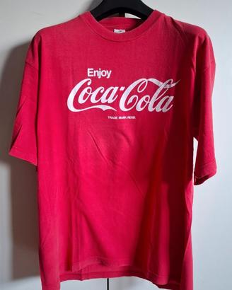 T-SHIRT VINTAGE "COCA COLA" ANNI 90 TAGLIA L ROSSA