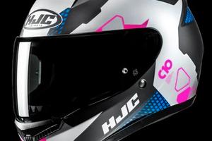 Casco INTEGRALE C10 Bianco blu rosa HJC