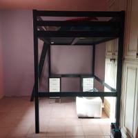 struttura letto soppalco ikea nero