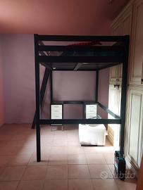 struttura letto soppalco ikea nero