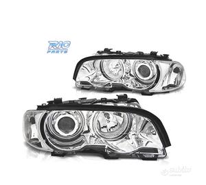 FARI BMW E46 99-03 OCCHI ANGELI CCFL FONDO CROMATO