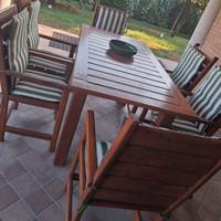 Tavolo da esterno con sei sedie