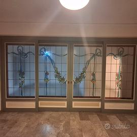 Porta divisoria  in vetro artistico liberty