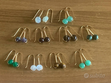 Orecchini pendenti in Rame e Pietra dura naturale