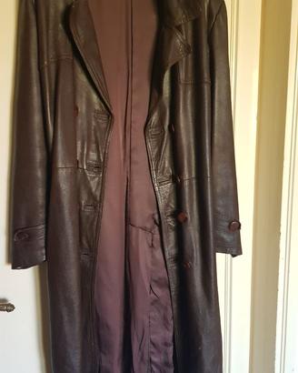 trench vintage in vera pelle fatto a mano