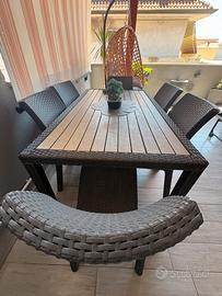 Tavolo+ 6 sedie in rattan