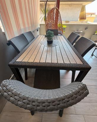 Tavolo+ 6 sedie in rattan
