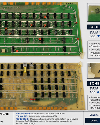 DATA 100 Vintage anni '70 –Coppia schede