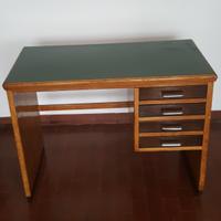 Scrivania Vintage anni 40-50 in legno Decò