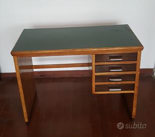 Scrivania Vintage anni 40-50 in legno Decò