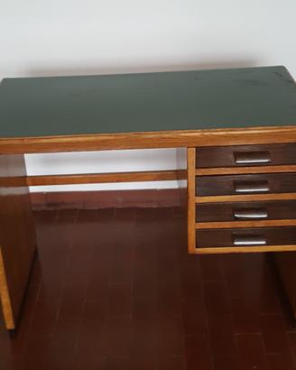 Scrivania Vintage anni 40-50 in legno Decò