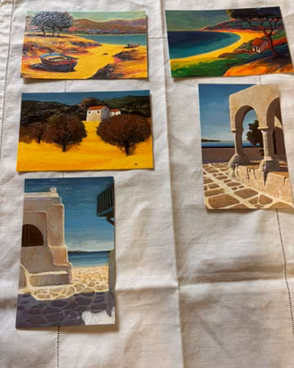 Cartoline Provenza dipinte olio