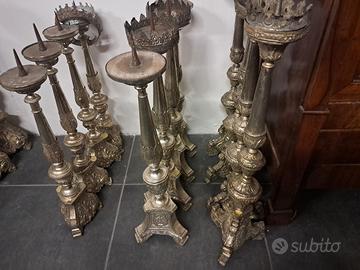 candelieri argentati di varie misure