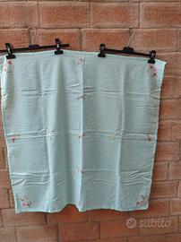 Tovaglietta da thè vintage cotone cm 90x90 ricamat