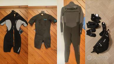 attrezzatura per kite, mute, trapezio, guanti