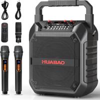 HUABAO Macchina per karaoke con 2 microfoni 