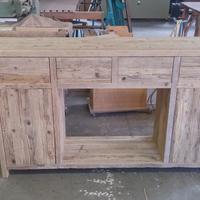 Credenza in legno vecchio 4 cassetti 2 ante