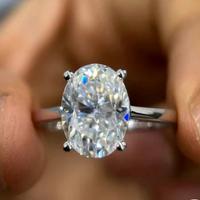 Anello Moissanite 2 Carati Certificata GRA Argento