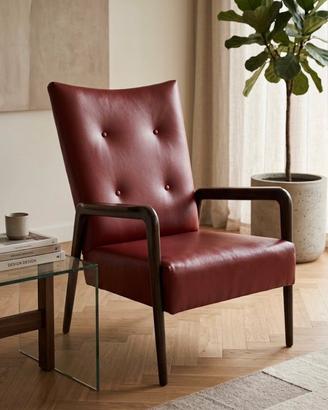 FavolosaPoltrona vintage mid century in similpelle