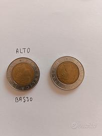 Coppia monete 500 lire Italiane 100 Banca d'Italia