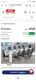 Tavolo consolle allungabile