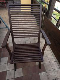 6 sedie in legno pieghevoli da giardino con bracci