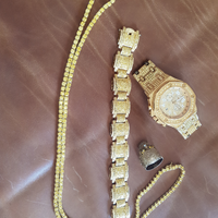 Completo iced out lamina oro orologio Venduto