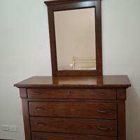 Trittico in legno massello con specchio