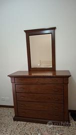 Trittico in legno massello con specchio