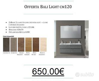 Mobile da bagno da 120 con doppia vasca integrata