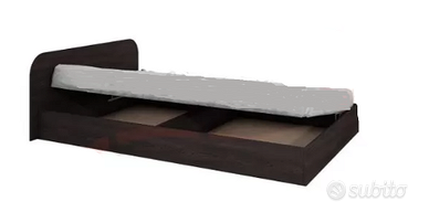 Letto una piazza e mezzo con contenitore wenghè