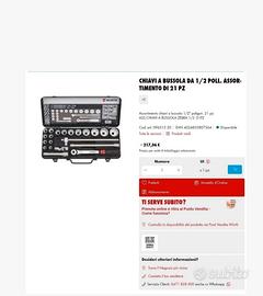 Kit chiavi a bussola Wurth 1/2 21PZ