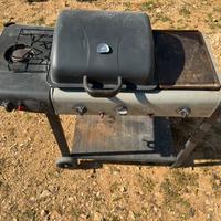 Barbecue a gas 2 fuochi con fornelo e piastra