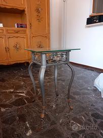 tavolino vintage ferro e vetro