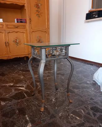 tavolino vintage ferro e vetro