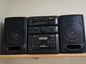 Vintage 90s Sanyo MCH S980 Boombox Stereo 6 Cd 