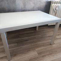 tavolo pranzo in vetro e ferro bianco 