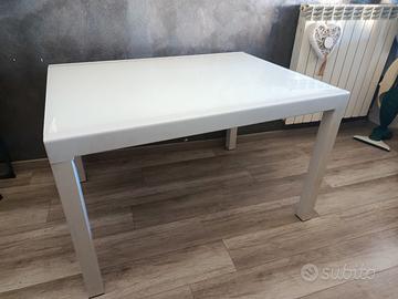 tavolo pranzo in vetro e ferro bianco 