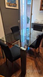 tavolo in vetro + 4 sedie Calligaris