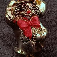Statuetta argentata clown con palloncini colorati