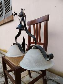 Lampadari ferro battuto