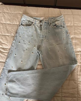 Jeans Mom con perle donna Stradivarius